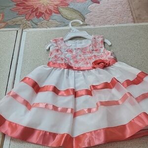 Bonnie Baby Pink and White A-Line Sundress for Wedding